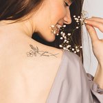 Tatouage Personnalisé avec Fleur de Naissance et 2 Prénoms Autocollant de Tatouage pour Famille Couple Meilleure Amie