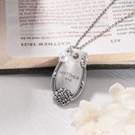 Personalised Engraved Religion Verse or Initial Necklace with Freshwater Pearl Charm Vintage Floral Spoon Jewellery for Women
