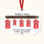 Gepersonaliseerd Papa's Team Voetbal Familieshirt Kerstboom Ornament Vaderdag Cadeau voor Vader Opa Echtgenoot