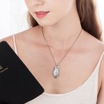 Personalised Engraved Religion Verse or Initial Necklace with Freshwater Pearl Charm Vintage Floral Spoon Jewellery for Women