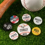 Personalized Set of 5 3D Bat Knob Decal Stickers with Name Number and Logo Baseball Gifts for Sports Players Lovers