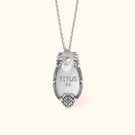 Personalised Engraved Religion Verse or Initial Necklace with Freshwater Pearl Charm Vintage Floral Spoon Jewellery for Women