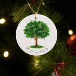 Personalisierte Familie Baum keramischen Weihnachtsschmuck mit Namen Geschenk für Großeltern Home Dekoration Familie Keepsake