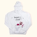 Personalized Crochet Knitting Theme Pullover Hoodie with Yarn Storage Pocket Creative Sweatshirt Gift for Knitter Yarn Lover