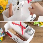 Organizzatore da scrivania personalizzato con design a mela, portamatite con scomparto e nome Regalo di apprezzamento per l'insegnante per il ritorno 