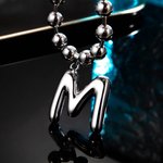 Personalized Unisex Oversized Bubble Initial Ball Chain Necklace Father's Day Birthday Gift for Hip-Hop Lover
