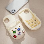 Personalised Silicone Clogs Phone Case with Letters for iPhone Creative Cartoon Accessories Birthday Christmas Gift for Girls