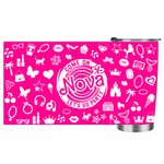 Personalized Hot Pink Girl Food Grade Stainless Steel 20oz Tumbler with Lid Straw and Cleaning Brush Name Cup Gift for Bachelorette Party Wedding