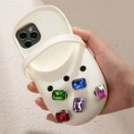 Personalised Silicone Clogs Phone Case with Letters for iPhone Creative Cartoon Accessories Birthday Christmas Gift for Girls