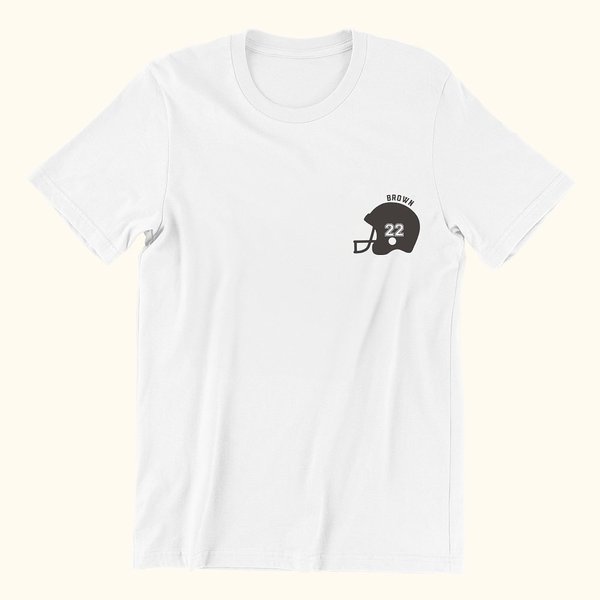 Personalized American Football Rugby Helmet Design Shirt or Sweatshirt with Name and Number Football Party Gift for Football Lovers
