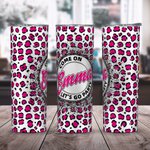Personalized 20oz Stainless Steel Hot Pink Leopard Print Tumbler with Straw and Brush Bachelorette Party Gift Christmas Gift