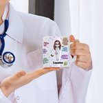 Tazza personalizzata in ceramica bianca da 11 once con nome per il lavoro, l'ufficio, il campeggio, la settimana dell'infermiere, la laurea, il Natale