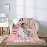 Personalized Soft Flannel or Sherpa Blanket with Baby Information and Photo Baby Shower Gift for Newborn Birth Stats Gift