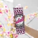 Personalized 20oz Stainless Steel Hot Pink Leopard Print Tumbler with Straw and Brush Bachelorette Party Gift Christmas Gift