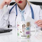Tazza personalizzata in ceramica bianca da 11 once con nome per il lavoro, l'ufficio, il campeggio, la settimana dell'infermiere, la laurea, il Natale