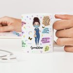 Tazza personalizzata in ceramica bianca da 11 once con nome per il lavoro, l'ufficio, il campeggio, la settimana dell'infermiere, la laurea, il Natale