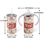Personalized 12oz Spill Proof  Stainless Steel Western Cowboy Style Sippy Cup Gift for Toddler or Kid