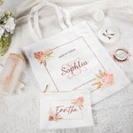 Borsa Tote personalizzata in tela stile Boemia con nome Regalo per damigella d'onore Regalo di matrimonio Regalo di addio al celibato
