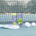 Bicchiere verde brillante personalizzato con cannuccia per Pickleball 20 oz Skinny Tumbler con bottiglia d'acqua con citazione del gioco Pickle Ball R