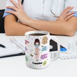 Tazza personalizzata in ceramica bianca da 15 oz con nome per il lavoro, l'ufficio, il campeggio, la settimana dell'infermiere, la laurea, il Natale e