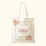 Borsa Tote personalizzata in tela stile Boemia con nome Regalo per damigella d'onore Regalo di matrimonio Regalo di addio al celibato