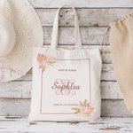 Borsa Tote personalizzata in tela stile Boemia con nome Regalo per damigella d'onore Regalo di matrimonio Regalo di addio al celibato