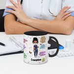 Spersonalizowany kubek ceramiczny z imieniem i nazwiskiem dla pielęgniarki Codzienne afirmacje 11 uncji Kolorowy kubek ceramiczny z imieniem i nazwiskiem dla pielęgniarki Tydzień pracy Ukończenie szko