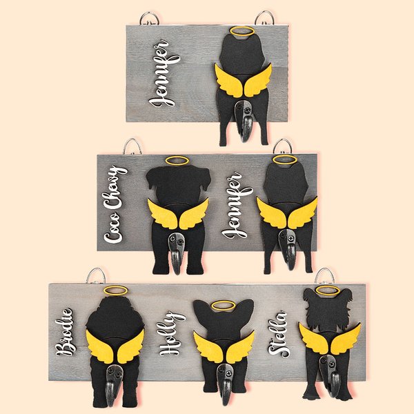 Personalized Dog Leash Holder Memorial Sign with Name Pet Loss Gift for Pet Lover