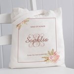 Borsa Tote personalizzata in tela stile Boemia con nome Regalo per damigella d'onore Regalo di matrimonio Regalo di addio al celibato