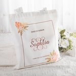 Borsa Tote personalizzata in tela stile Boemia con nome Regalo per damigella d'onore Regalo di matrimonio Regalo di addio al celibato