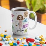 Tazza personalizzata in ceramica bianca da 15 oz con nome per il lavoro, l'ufficio, il campeggio, la settimana dell'infermiere, la laurea, il Natale e