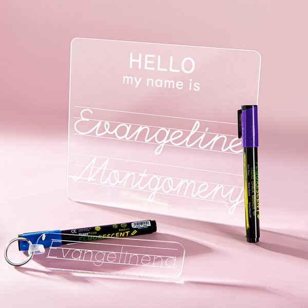 Gepersonaliseerde naam praktijk rugzak sleutelhanger Bagagelabel naam schrijfbord Dry Erase Letter Tracing leren accessoire terug naar school Gift voor kinderen