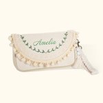 Personalised Minimalist Style Wedding Bridesmaid Tassel Clutch Bohemian Envelope Clutch Handbag Wedding Party Bridal Shower Gift for Bridesmaid