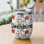 Vaso de Vino Personalizado de Acero Inoxidable de 12oz de Doble Pared Aislado al Vacío con Nombre Regalo de Graduación de Enfermera Regalo de la Seman