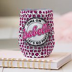 Personalized Let's Go Party Retro Dolly Font 12oz Insulated Wine Tumbler Pink Leopard Cup Wedding Bridal Bachelorette Party Christmas Gift