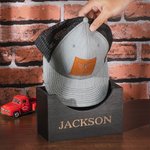 Personalised Engraved Wooden Hat Holder Storage Rack for Baseball Caps Home Office Decoration Gift for Dad Grandfather