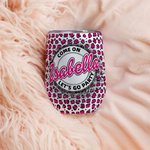 Personalized Let's Go Party Retro Dolly Font 12oz Insulated Wine Tumbler Pink Leopard Cup Wedding Bridal Bachelorette Party Christmas Gift