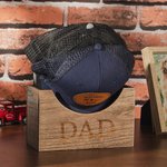 Personalised Engraved Wooden Hat Holder Storage Rack for Baseball Caps Home Office Decoration Gift for Dad Grandfather