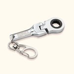 Personalized 10mm Ratchet Spanner Keychain Portable Key Ring with Engraving Flex Head Mini Hardware Tool Mechanic DIY Workshop Accessory