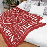 Gepersonaliseerde 1-16 Kleinkind Namen Deken Super Zacht Flanel Kleinkinderen Maken Leven Grootouder Kerstmis Thanksgiving Day Cadeau voor Grootouder