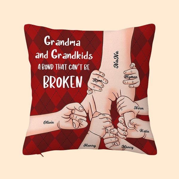 Funda de Almohada Personalizada Bond Can't Be Broken Funda de Almohada de Navidad Acción de Gracias Regalo para el Día de la Madre de los abuelos