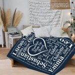 Personalised Grandkids Name Blanket with 1-16 Super Soft Flannel Family Gift for Grand Grandparent