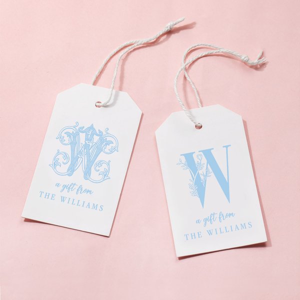 Personalized Monogrammed Gift Tags with Strings Gift Stickers Set of 24 Wedding Christmas Gift