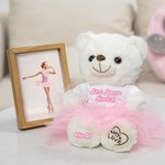 Gepersonaliseerde schattige pluche dansbeer met tutu en tekst opvoering kinderdag verjaardagscadeau voor ballerina klein meisje