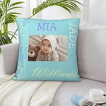 Funda de almohada personalizada con foto de bebé Funda de almohada con información del nacimiento del recién nacido Decoración del primer día de la ma