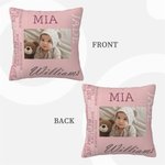 Funda de almohada personalizada con foto de bebé Funda de almohada con información del nacimiento del recién nacido Decoración del primer día de la ma