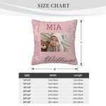 Funda de almohada personalizada con foto de bebé Funda de almohada con información del nacimiento del recién nacido Decoración del primer día de la ma