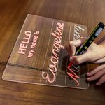 Porte-clés pour le sac à dos d'entraînement au prénom personnalisé Étiquette de bagage Tableau d'écriture à effacement à sec Traçage des lettres Accessoire d'apprentissage Cadeau de rentrée pour les e