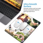 Tapis de souris en caoutchouc antidérapant personnalisé avec photo et texte Cadeau pour famille ou couple d'amis
