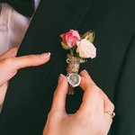 Personalized Photo Lapel Pin Bouquet Charm Memoriral Wedding Graduation Gift for Groom Bride Graduates